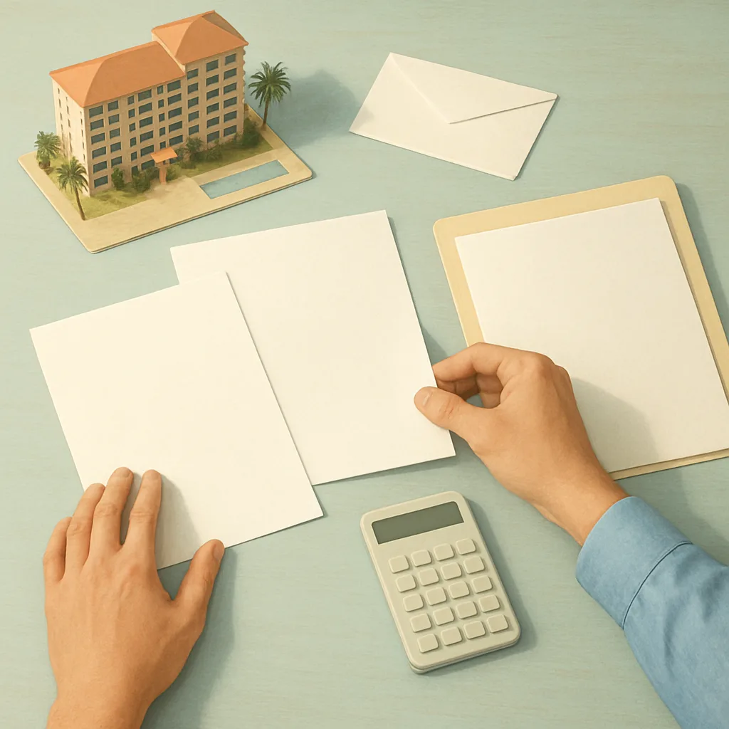 Florida timeshare owner reviewing blank assessment records and governing documents